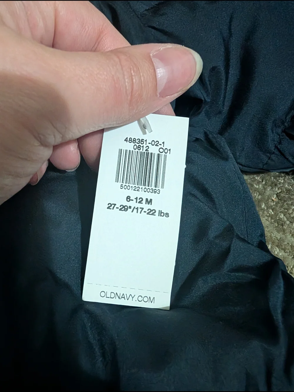 Old Navy Navy Hooded Puffer One-Piece Footie